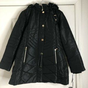 Women Longer Length Plush Lined Quilted Coat
